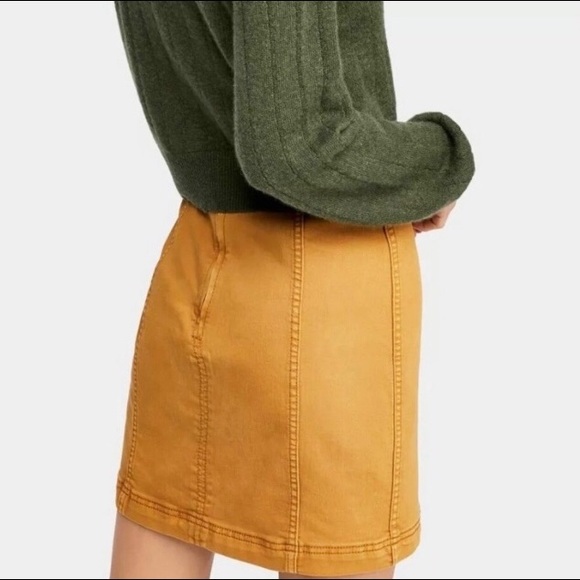 Free People Mustard Skirt - Picture 2 of 9